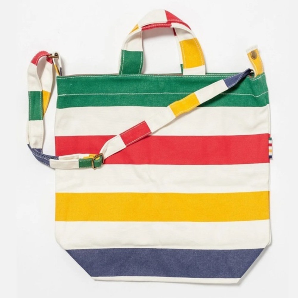 BAGGU X HBC HUDSON BAY COMPANY STRIPE Canvas Tote Crossbody Bag RARE 2012